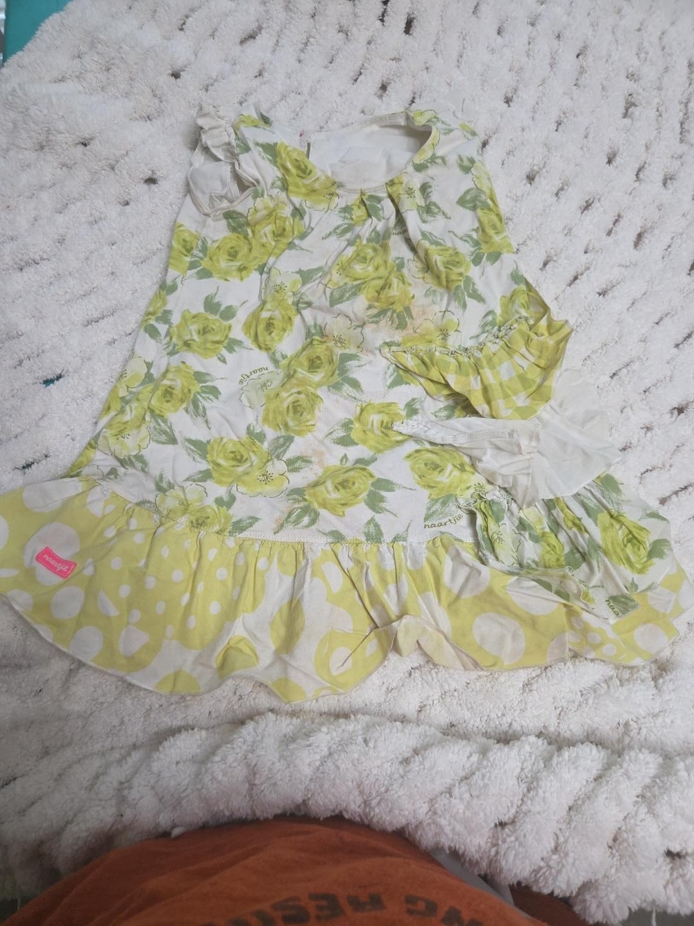 naartjie White & Yellow Floral Ruffle Tank Top